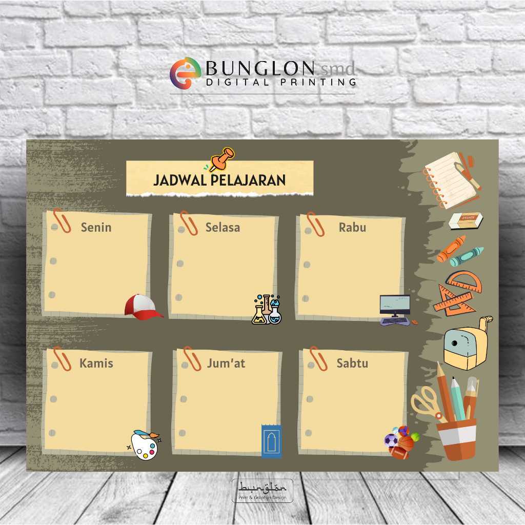 

Poster Jadwal Pelajaran Model coklat