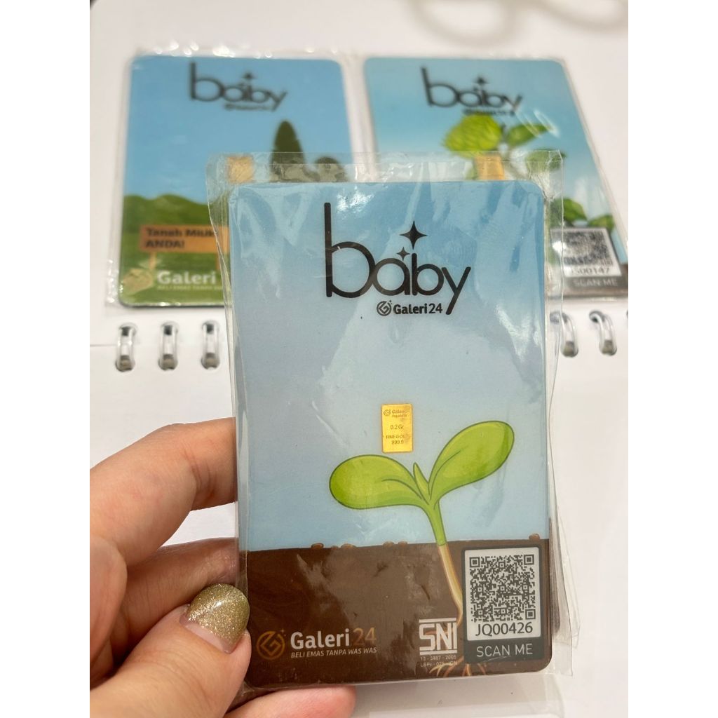 Galeri24 Galeri 24 Pegadaian Mini Baby Gold Emas Batangan Batang Newborn Happy Birthday Gift SNI 0.1
