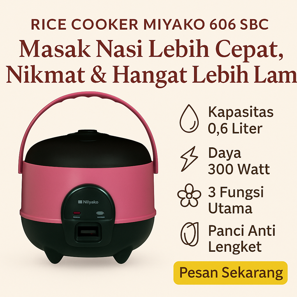BISA COD Magic Com Miyako MCM606B SBC / MCM 606 B SBC / MCM-606B SBC - Rice Cooker Miyako MCM606 - S