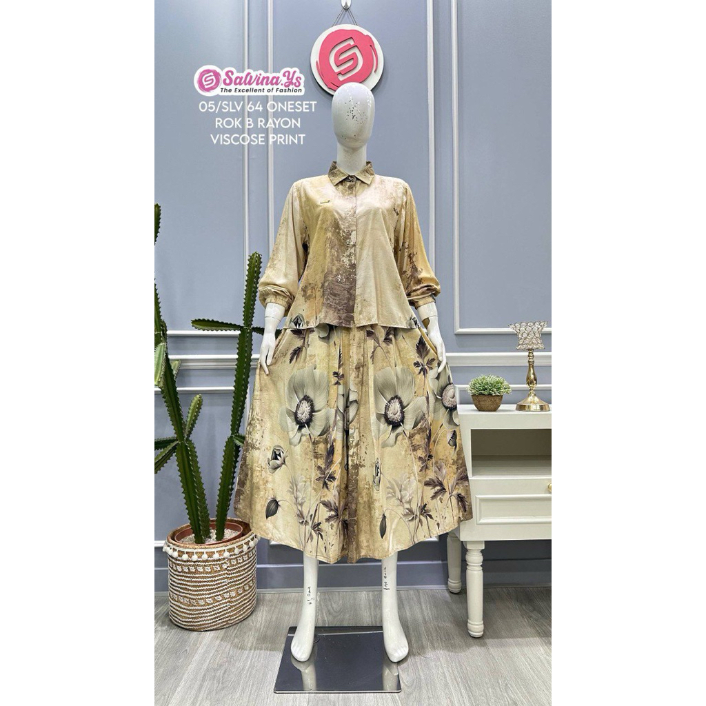 SET ROK SALVINA YS KANTONG RAYON VISCOSE PRINT