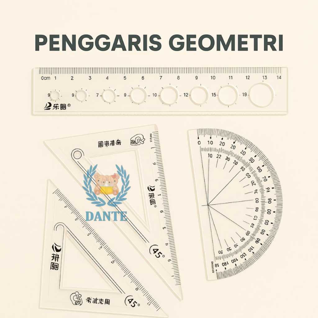 

Penggaris Geometri - PenggariMatematika - Geometric Tools - 1 set - Dongchao