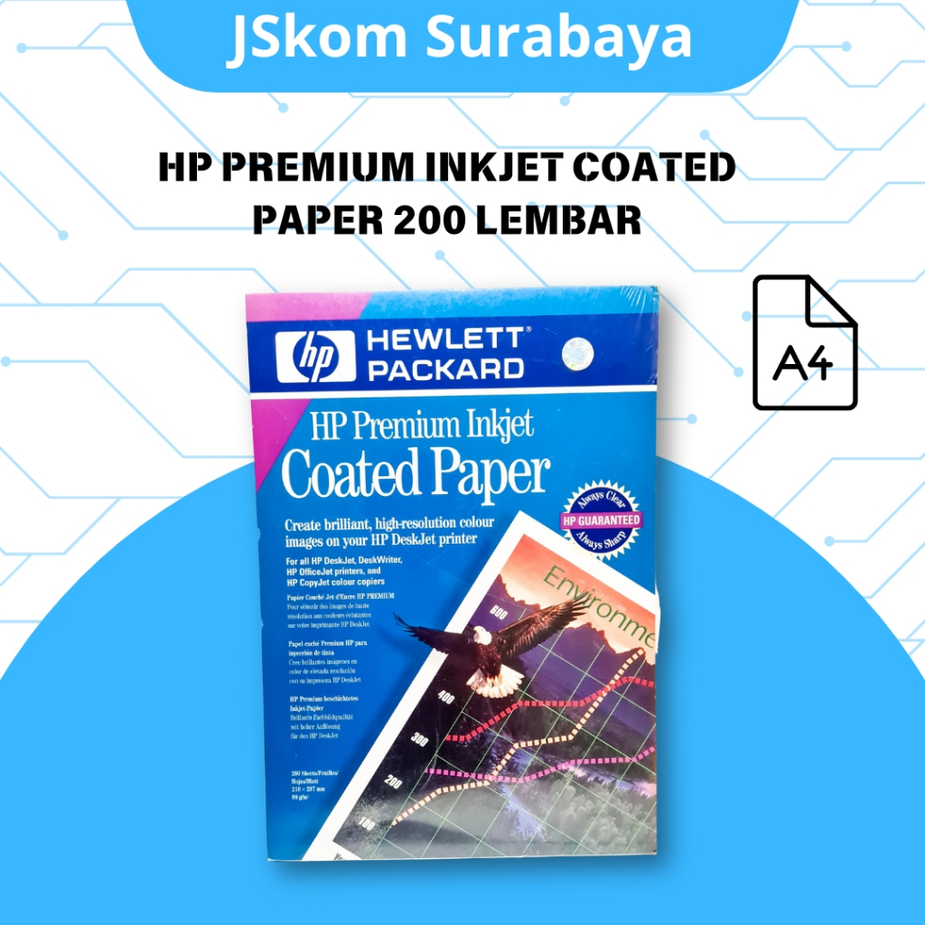 

HP Premium Inkjet Coated Paper A4 – 200 Lembar