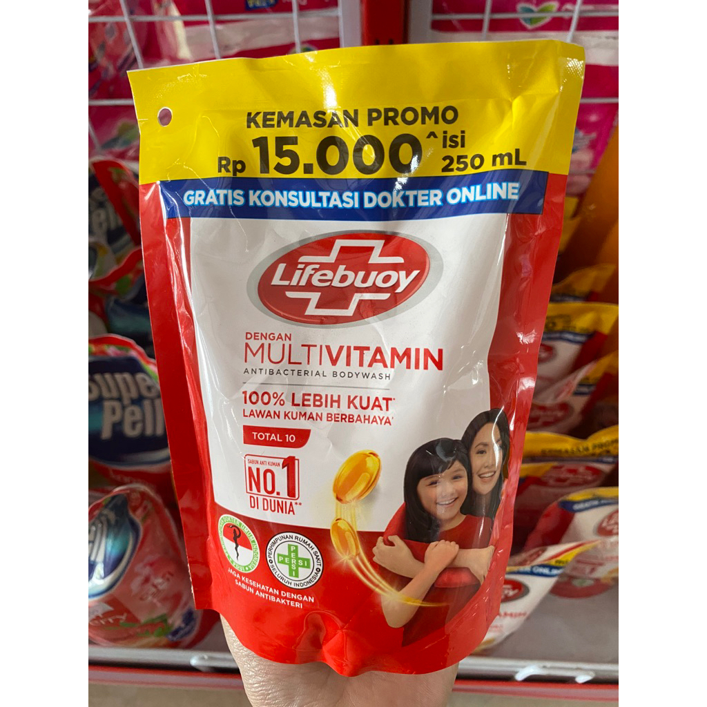 Lifebuoy dengan multivitamin 250 ml / sabun anti kuman No 1 dunia