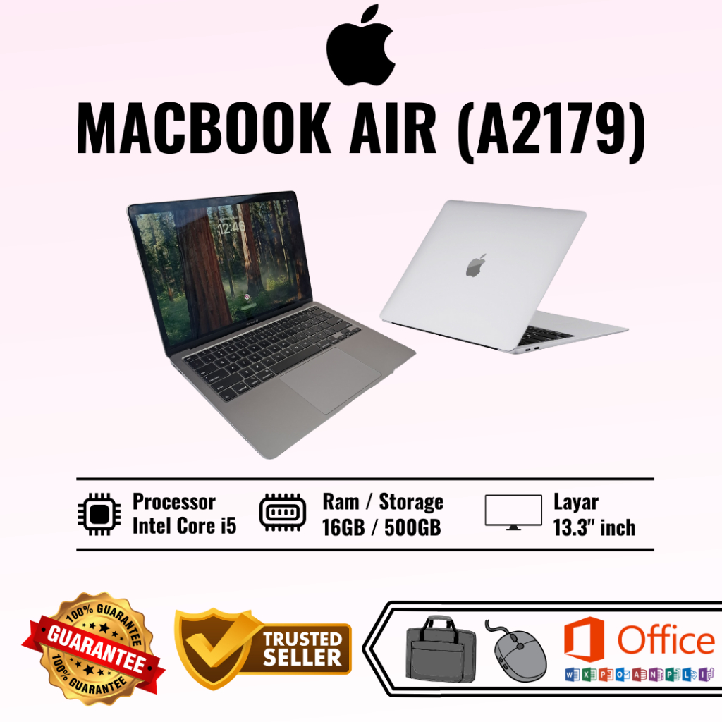 Macbook Air 2020 A2179 13.3 inch Core i5 Ram 16GB SSD 500GB Second Bergaransi
