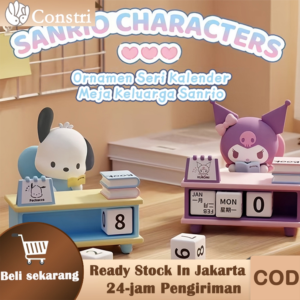 

Sanrio Kuromi Pochacco Ornamen Seri Kalender Figurin Lucu Koleksi Dekorasi Desktop Kantor Hadiah