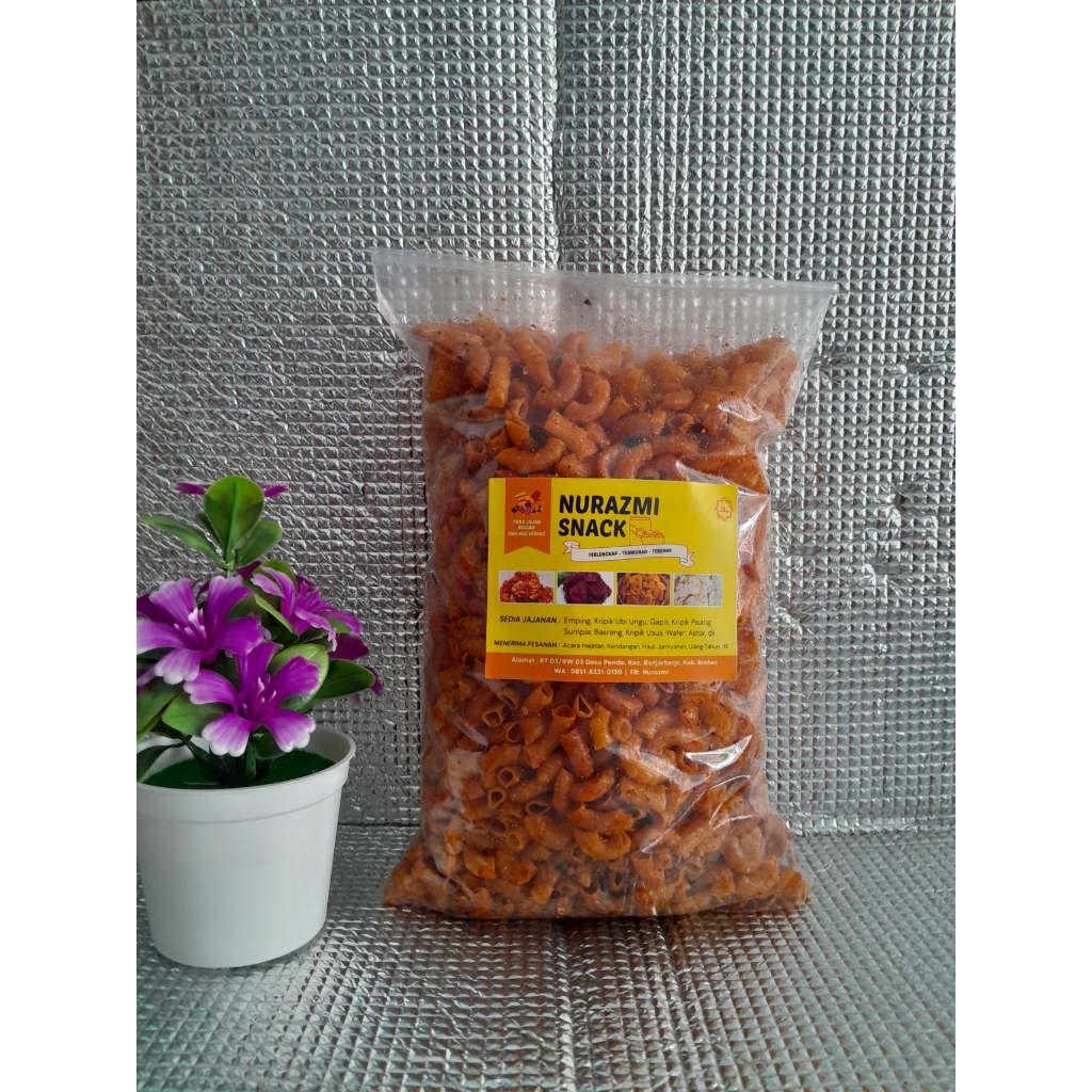 

Nurazmi Snack Makaroni Basah Pedas Nampol / 1000 Gram - 1 KG