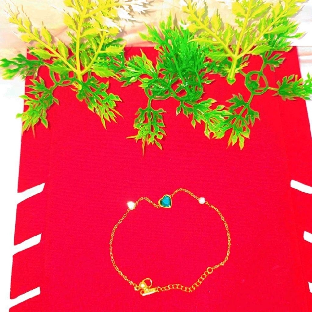 Gelang Titanium Premium Multicolored Zircon Bracelet Galang Batu Warna Warni Anti Karat Anti Luntur 