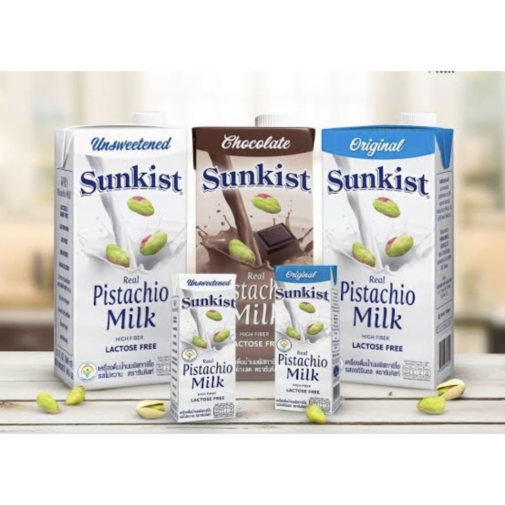 

SUNKIST PISTACHIO MILK ORIGINAL UNSWEETENED LACTOSE FREE 1L Susu Bebas Laktosa 1Liter 1Ltr CHOCOLATE Cokelat Coklat Plain