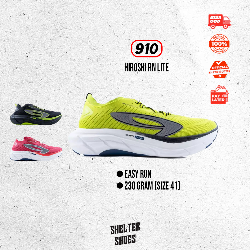 RUNNING NINETEN 910 HIROSHI RN-LITE RN LITE RECOVERY RUN SEPATU RUNNING SEPATU LARI NINETEN OFFICIAL