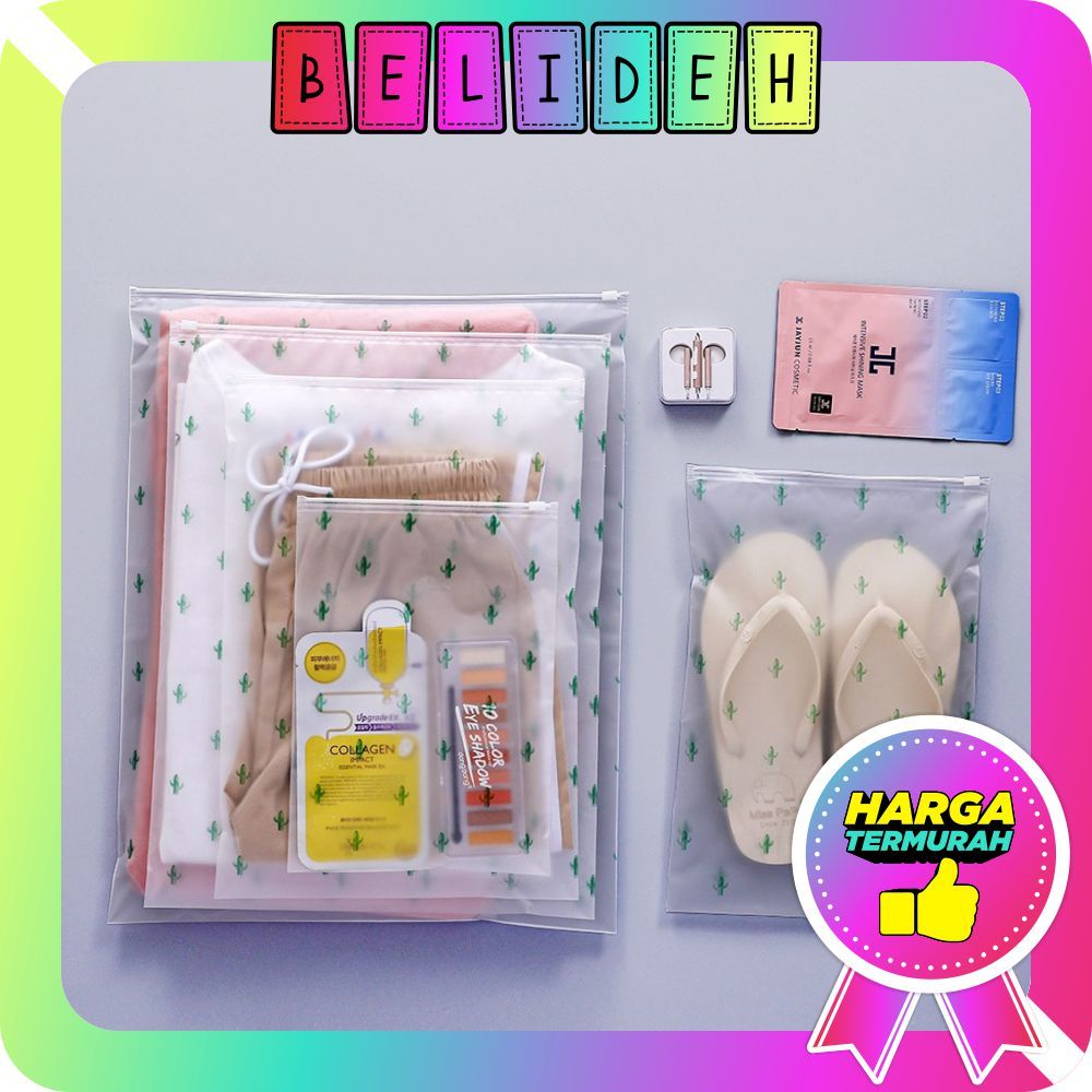 BELIDEH Ziplock Pouch Travel Polos Zipper Storage Bag Tas Pemisah Barang Tebal R495