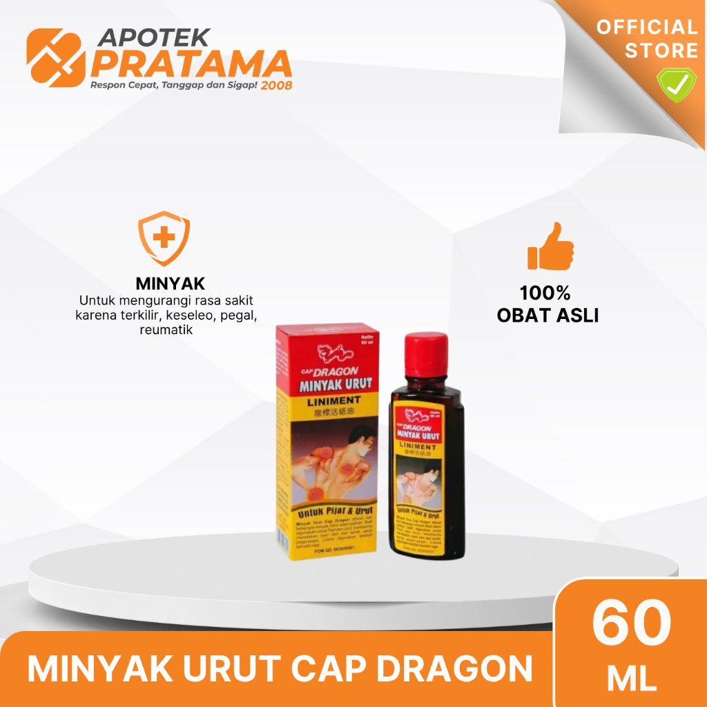 MINYAK URUT CAP DRAGON 60ML / MINYAK DRAGON