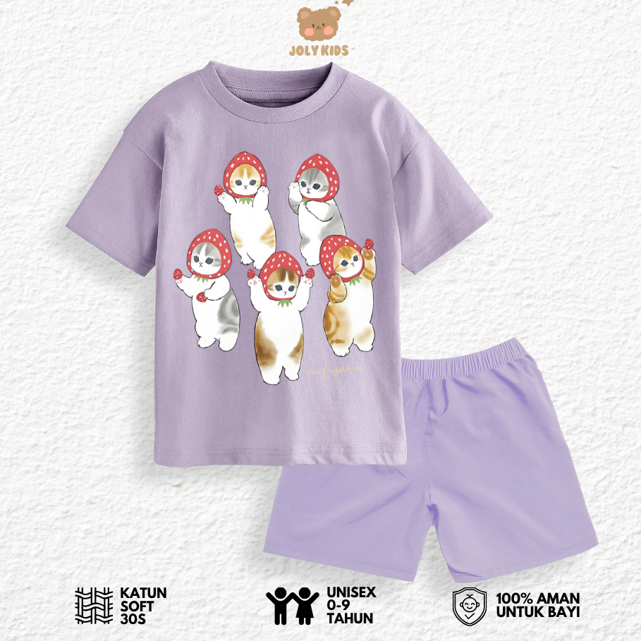 Jolly Kids Baju Set Setelan Baju Kaos MOFU DANCE Anak Usia 1-9 Tahun Laki Laki Perempuan