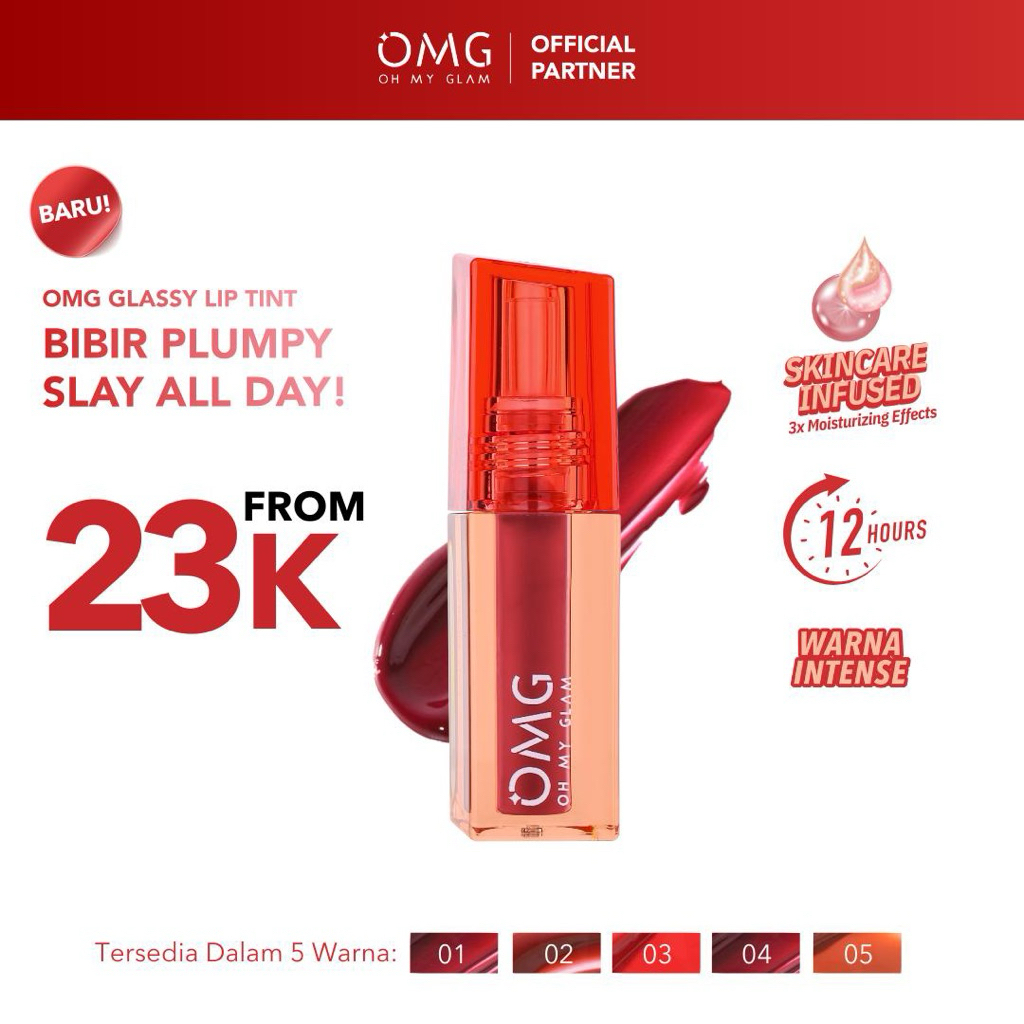 [BIS COD] OMG Glassy Lip Tint - Lip Tint OMG - Lipstick OMG