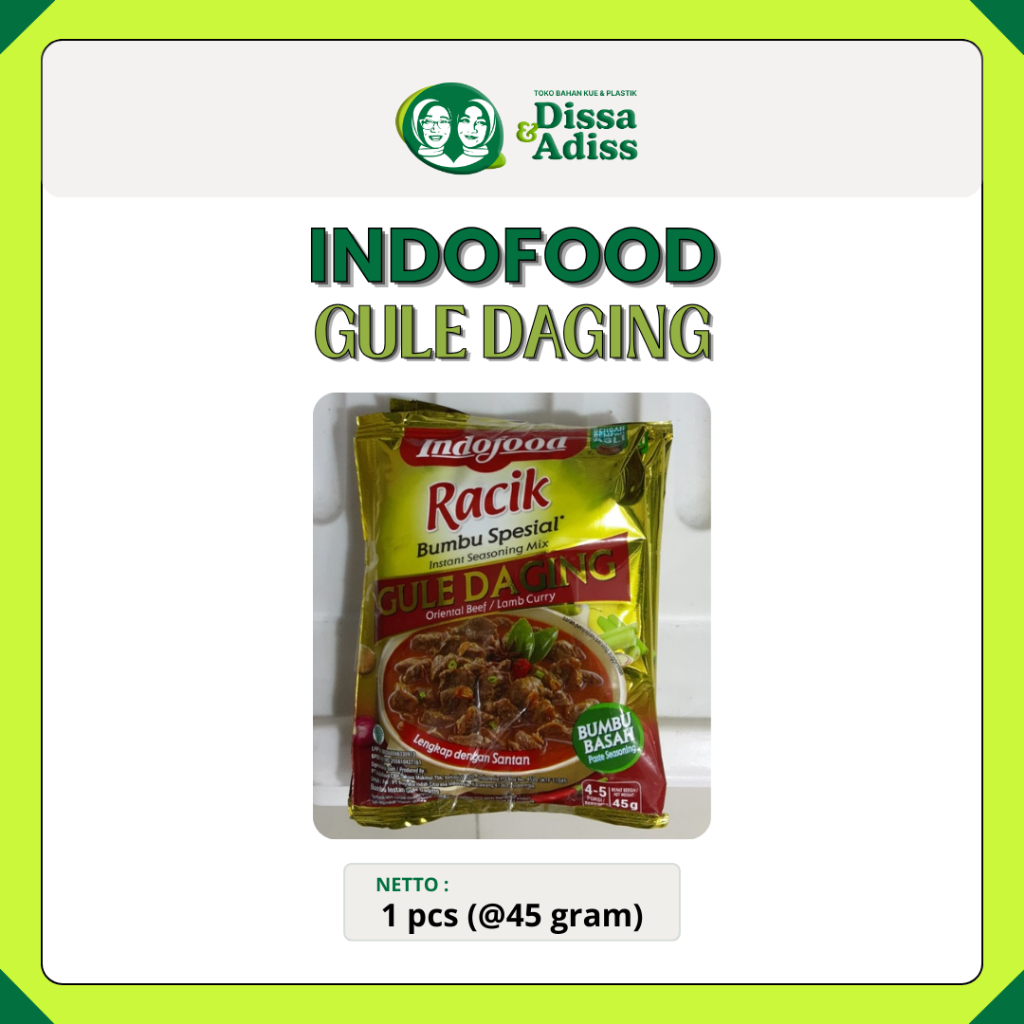 

Bumbu Racik Basah Spesial 45gr | Gule Daging | Indofood - Tobaqdissa