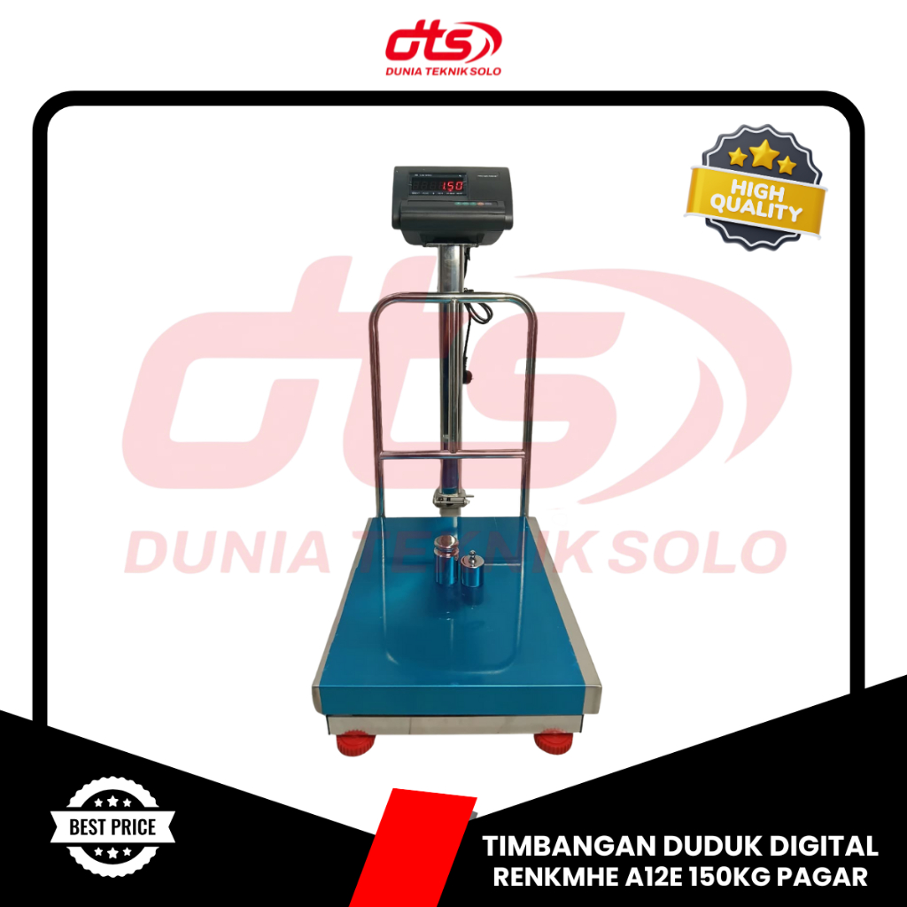 Timbangan Renkmhe A12E 150Kg Stainless Timbangan Duduk Digital Untuk Menimbang Ikan, Ayam dan Garam