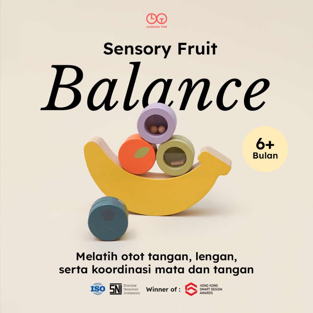 Learning Time- Sensory Fruit Balance-Stacking toys/Mainan sensorik anak 1 tahun/Mainan bayi 7 12 bul