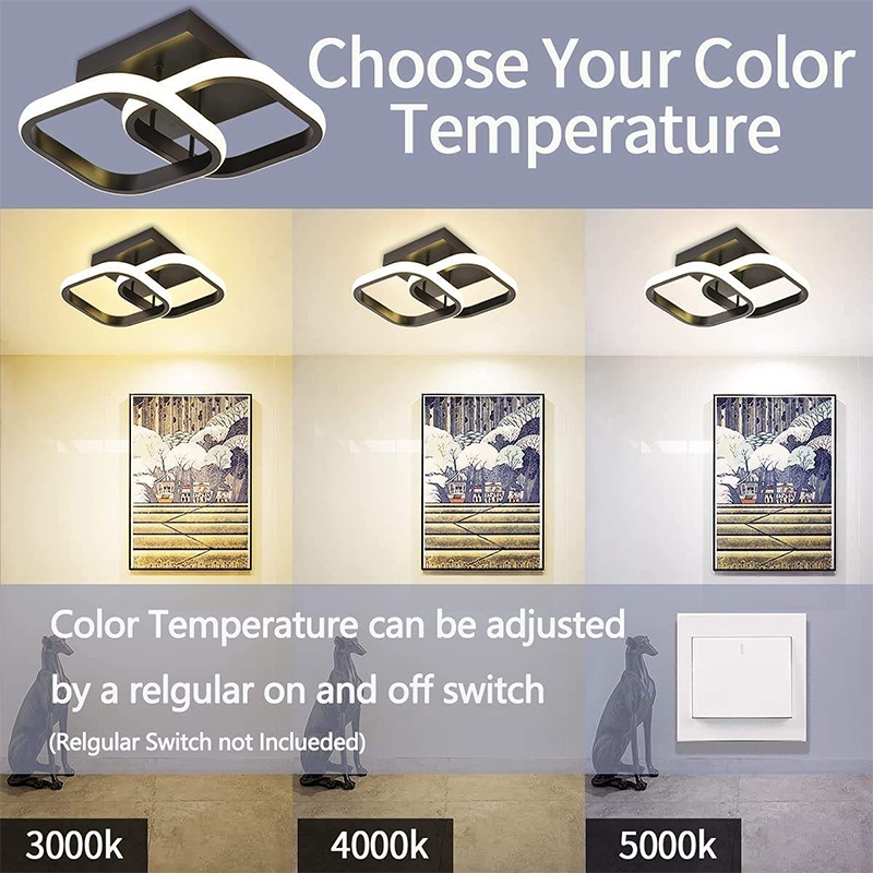 3 Warna Lampu Plafon LED / Modern Lampu Rumah Ruang Tamu Kamar / Lampu Hias Kamar Minimalis - Cocok 