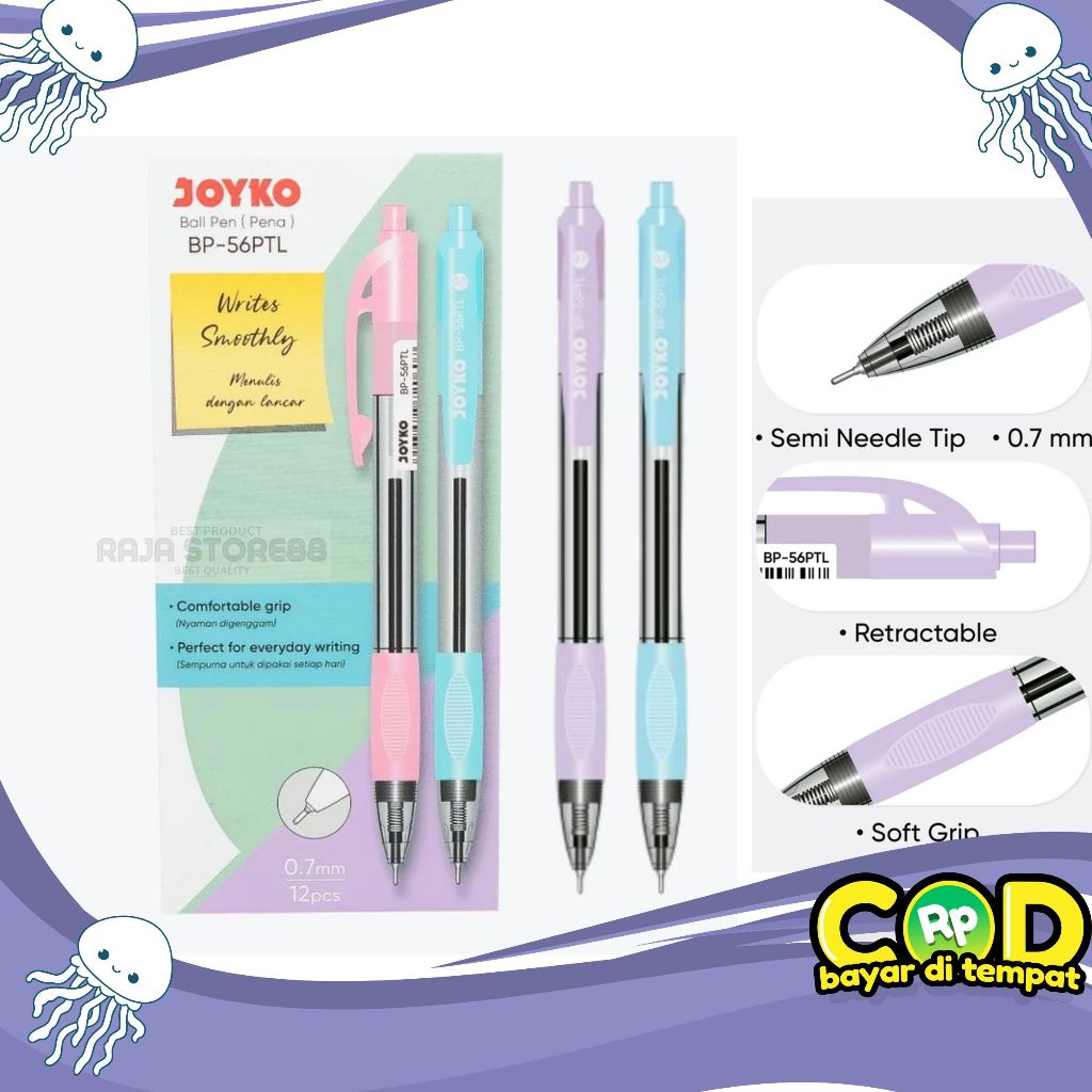 

Joyko Ball Pen Murah BP-56PTL 0.7 mm | 12 Pulpen Per Kotak