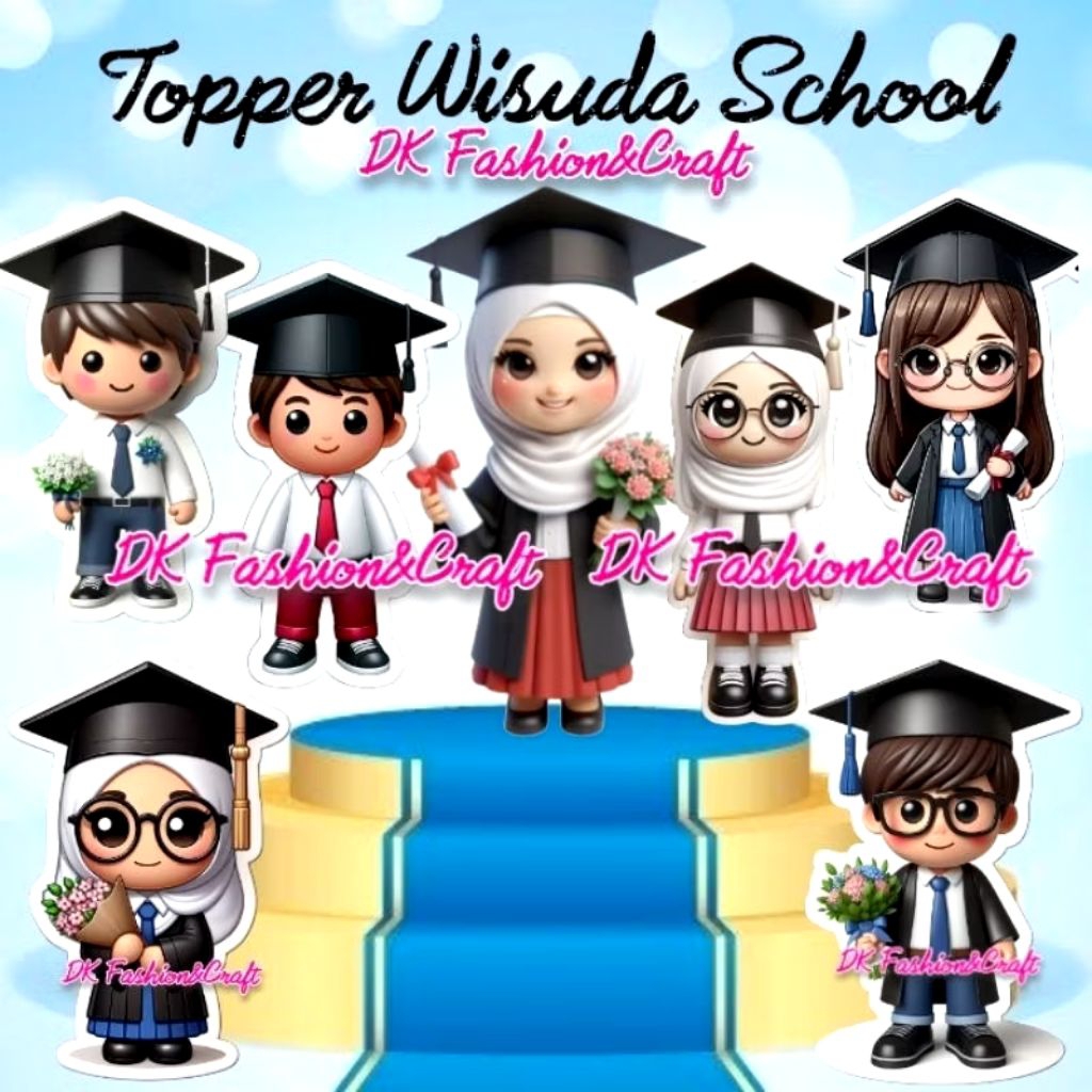 

Topper wisuda kelulusan sekolah | Topper buket wisuda | Topper kertas tebal 13cm