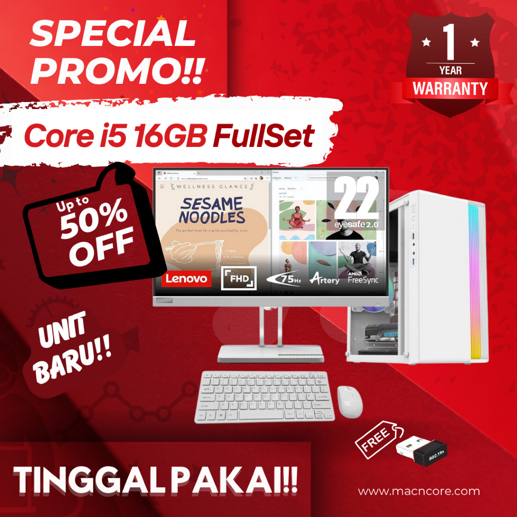 CORE I5 | RAM 16 | PC WHITE | PC KANTOR | KOMPUTER KANTOR | PC ADMIN