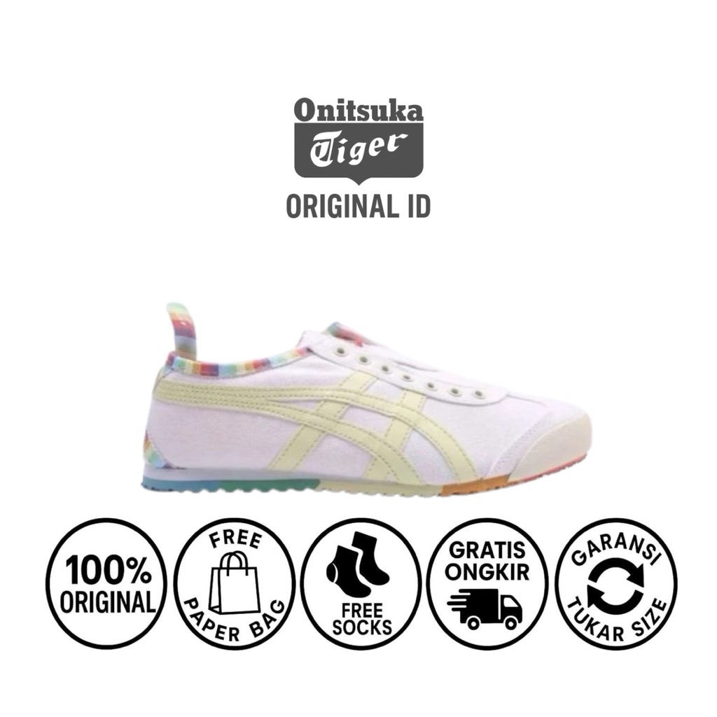 Sepatu onitsuka mexico 66 slip-on rainbow/ sepatu slip-on wanita original
