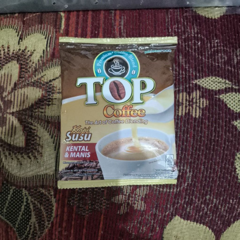 

TOP COFFEE 30 GR THE ART OF COFFEE BLENDING KOPI SUSU KENTAL & MANIS (PER RENCENG)
