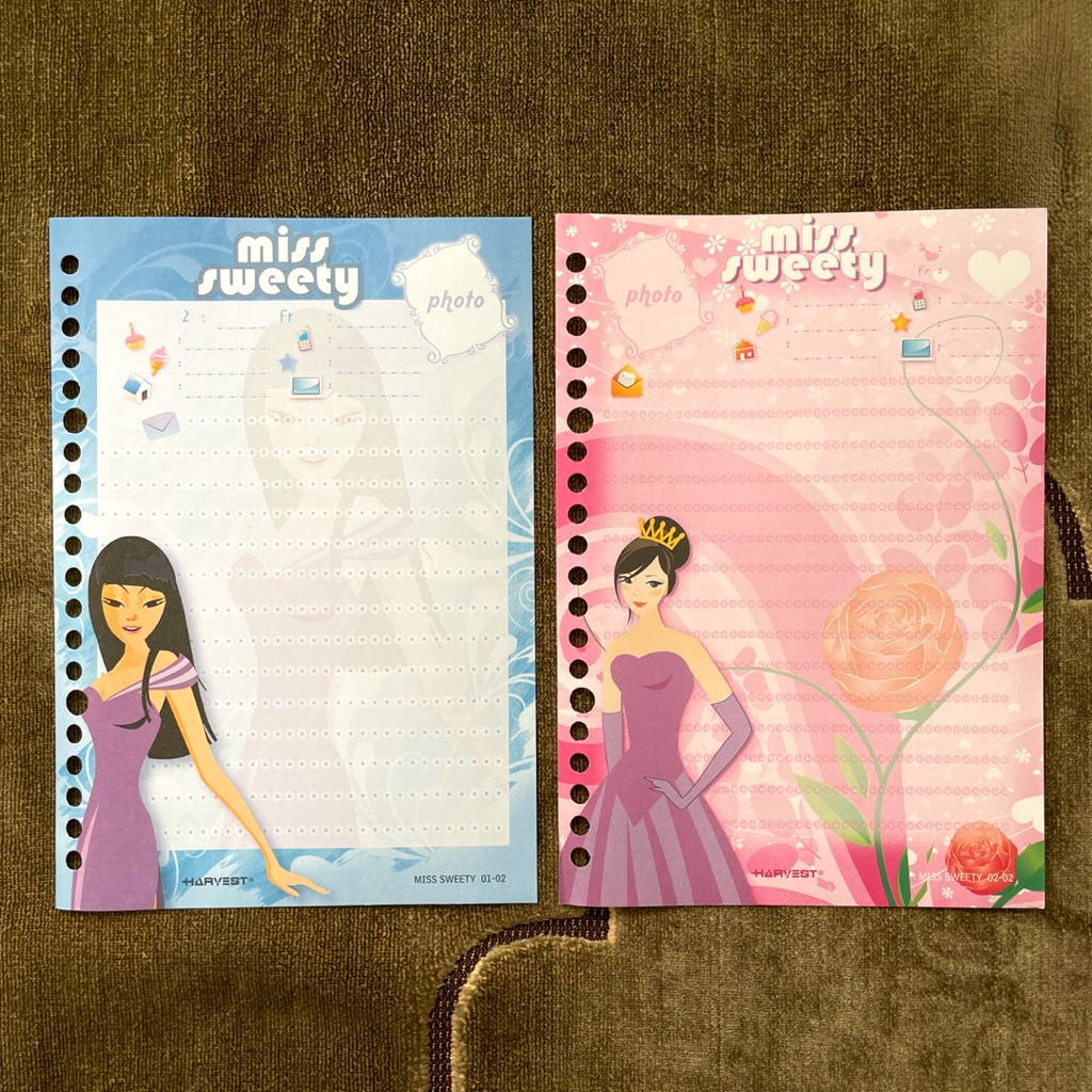 

[HARGA PER LEMBAR, MIN 5 PCS, BISA MIX] Kertas Binder/Loose Leaf Harvest Miss Sweety