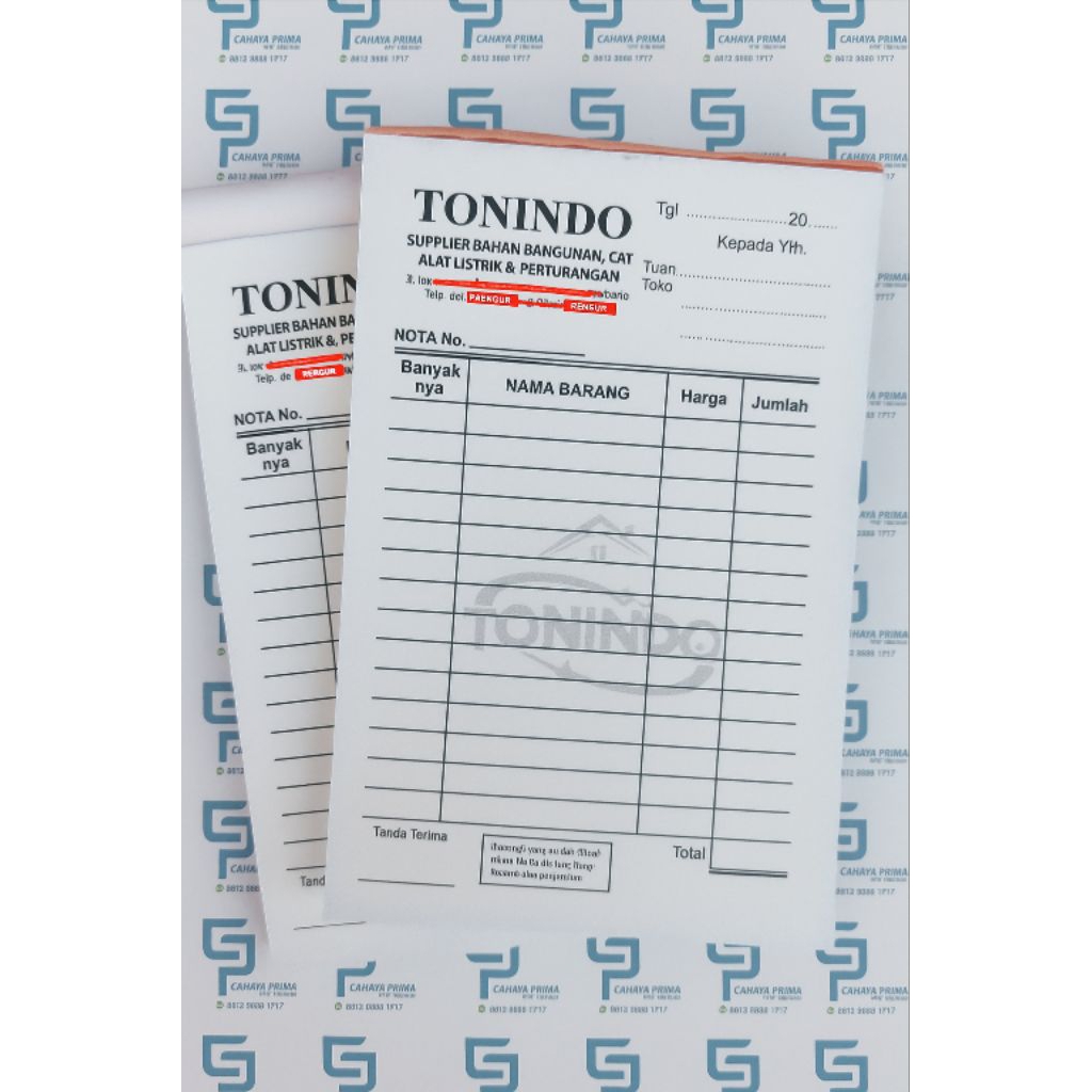 

[ NOTAMURAH ] cetak nota custom ukuran 1/4 folio kertas HVS 1 ply