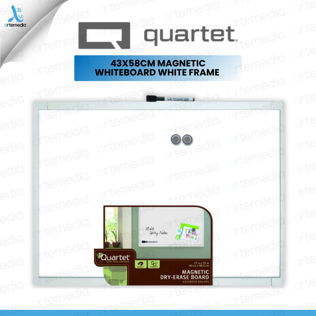 

QUARTET Magnetic Whiteboard White Frame Papan Tulis Putih Magnetic Serbaguna 43x58cm