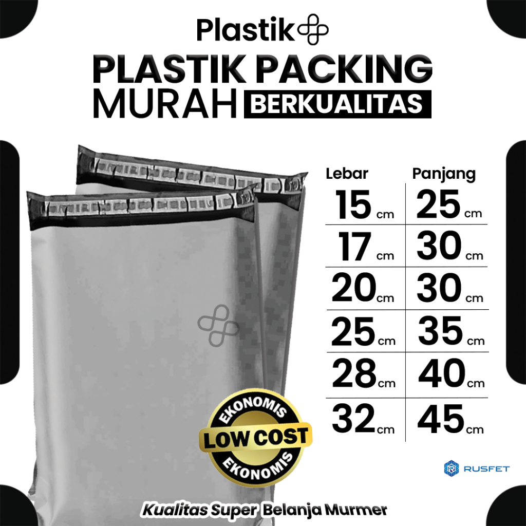 

Amplop Plastik Polymailer Grey Low Cost Plastic Packing Polos Online shop Rusfet Termurah Ecer