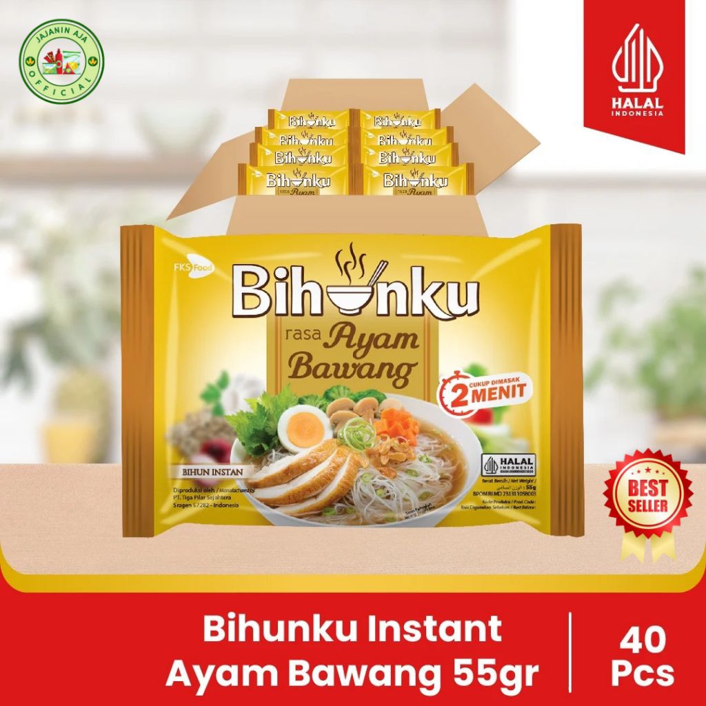 

Bihunku Instan Ayam Bawang 55gr - 1 Karton Isi 40 Pcs | Bihun Instan Bihun Enak & Gurih