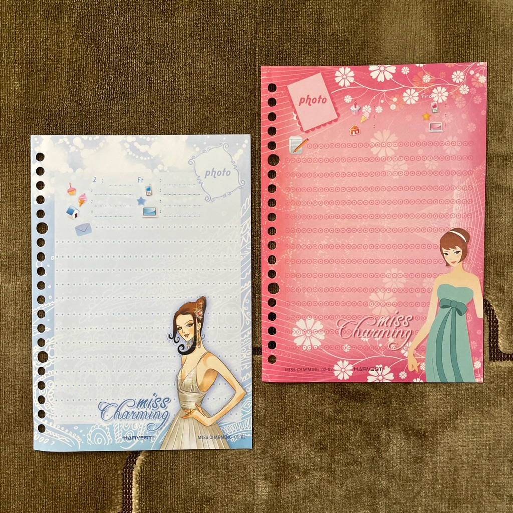 

[HARGA PER LEMBAR, MIN 5 PCS, BISA MIX] Kertas Binder/Loose Leaf Harvest Miss Charming Langka