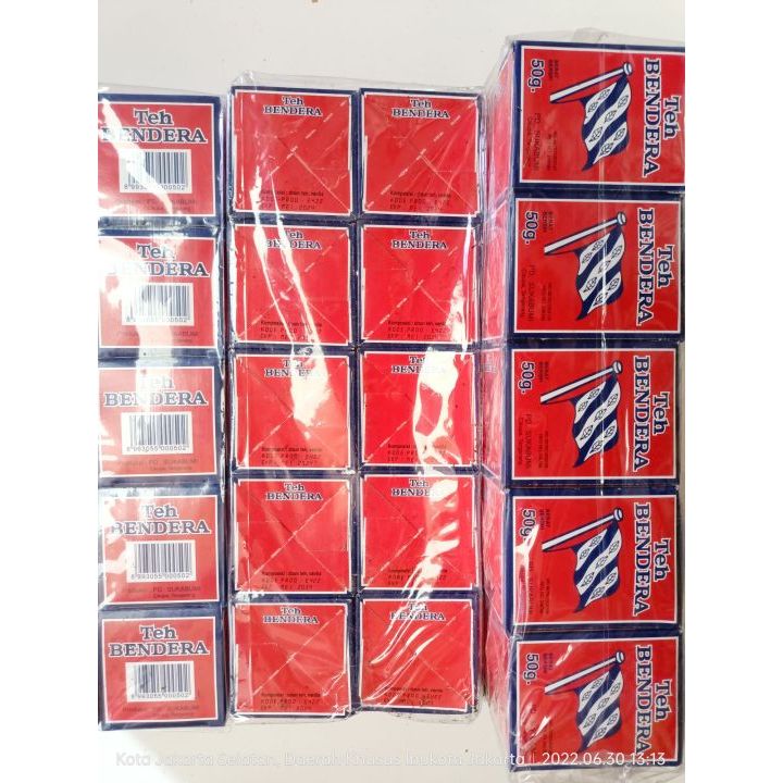 

Teh Bendera Bubuk 1 slop isi 50 gram x 10 pcs | Teh Wangi Hitam Sepet Teh Solo Viral Enak Murah Promo