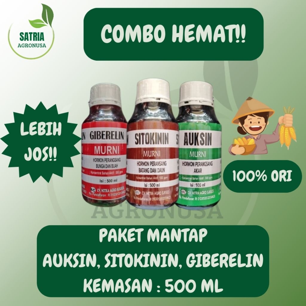 Paket ZPT Auksin, Sitokinin, Giberelin Murni 500 ML / Paket 3 Botol Murah Meriah