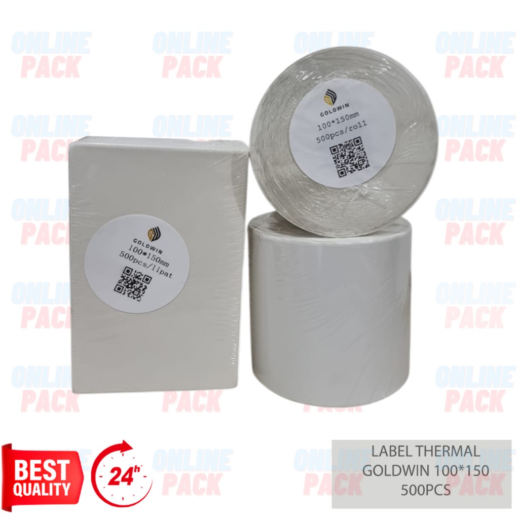 

LABEL THERMAL GOLDWIN 100x150 10x15 500PCS STICKER RESI ROLL LIPAT FOLDABLE SHEETS