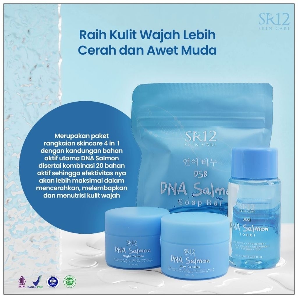 Skincare / Cream / Cream Glowing / DNA Salmon / DNA Salmon SR12 / Cream Pemutih Wajah Glowing Cepat 