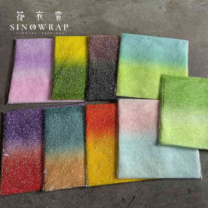 

(K 60) - (10 Lembar ) Korean Snow Gradient Mesh Floral Flower Wrapping Jaring Jaring Buket Aksesoris Florist Polyester kertas buket kertas salju buket tile salju buket gradien