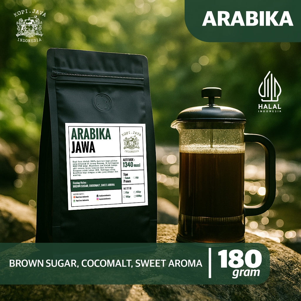 

Kopi Arabika Premium 180 gr Kopi Murni 100% TANPA CAMPURAN - KOPI JAVA INDONESIA