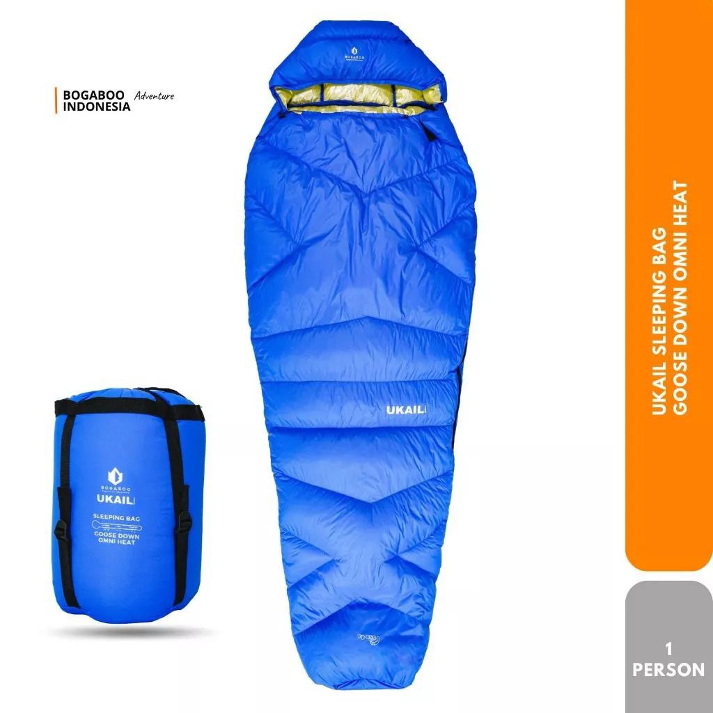 BOGABOO Sleeping bag Ukail goose down OMNI HEAT ASLI BULU ANGSA 100 % FP 850 - Kantong Tidur musim d