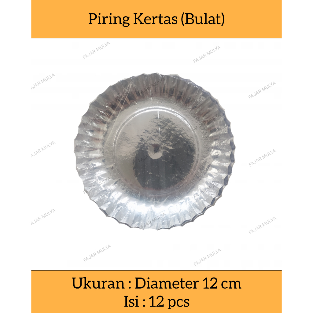 Fajar Mulya - Piring Kertas Kue / Piring Kertas Kecil Bulat, Kotak, Persegi Panjang / @12 pcs / 10 p