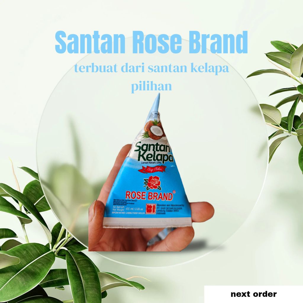 

santan Rose Brand 1dus, santan kelapa asli, Rose Brand