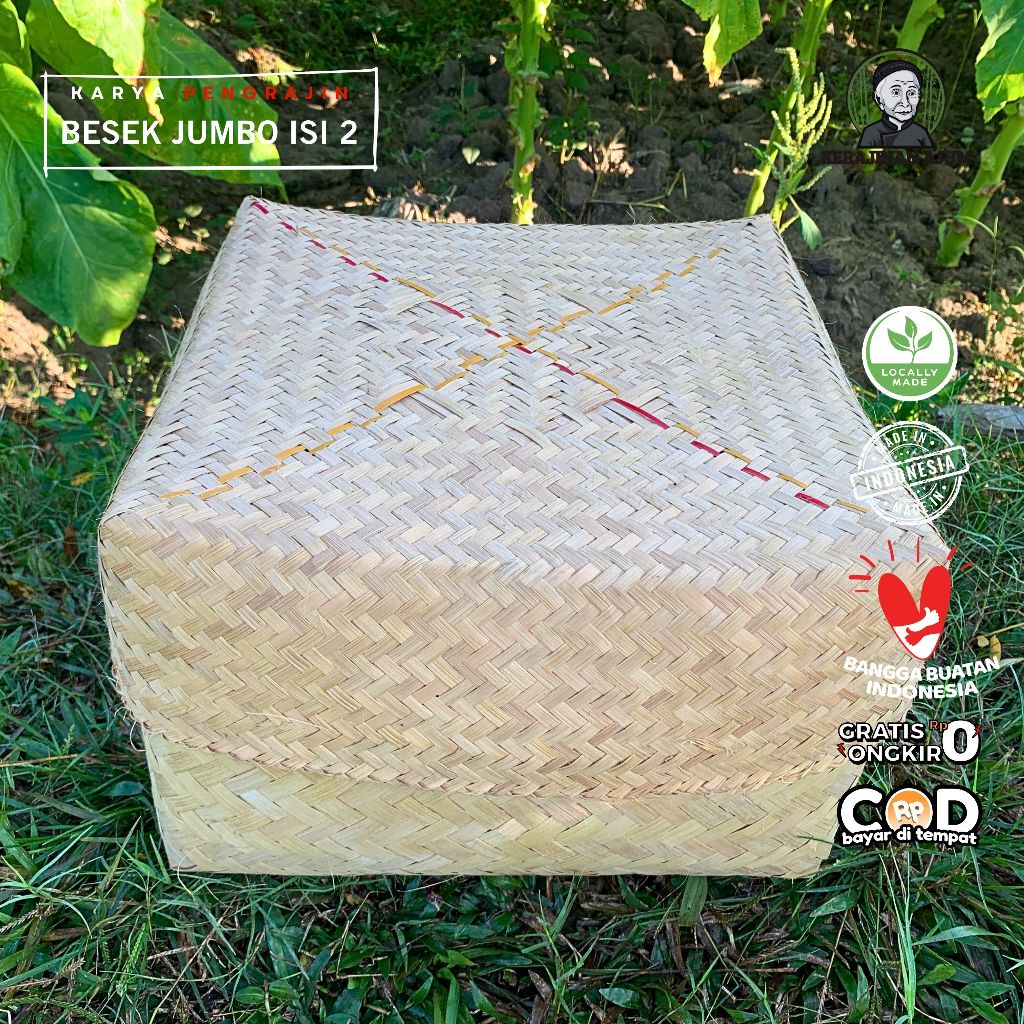 Besek bambu besar ukuran 36x19 | wadah bambu besar | kerajinan bambu besar | besek besar