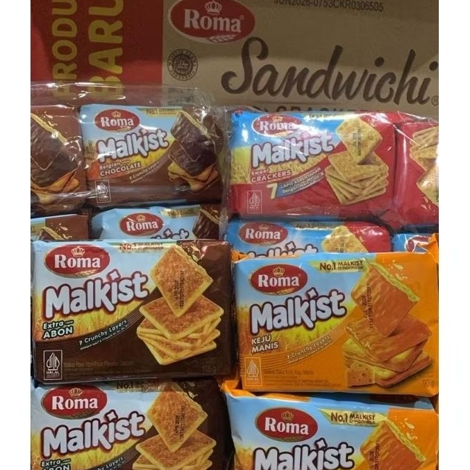 

MAYORA ROMA MALKIST CRACKER 90gr Family pack malkis renyah gurih