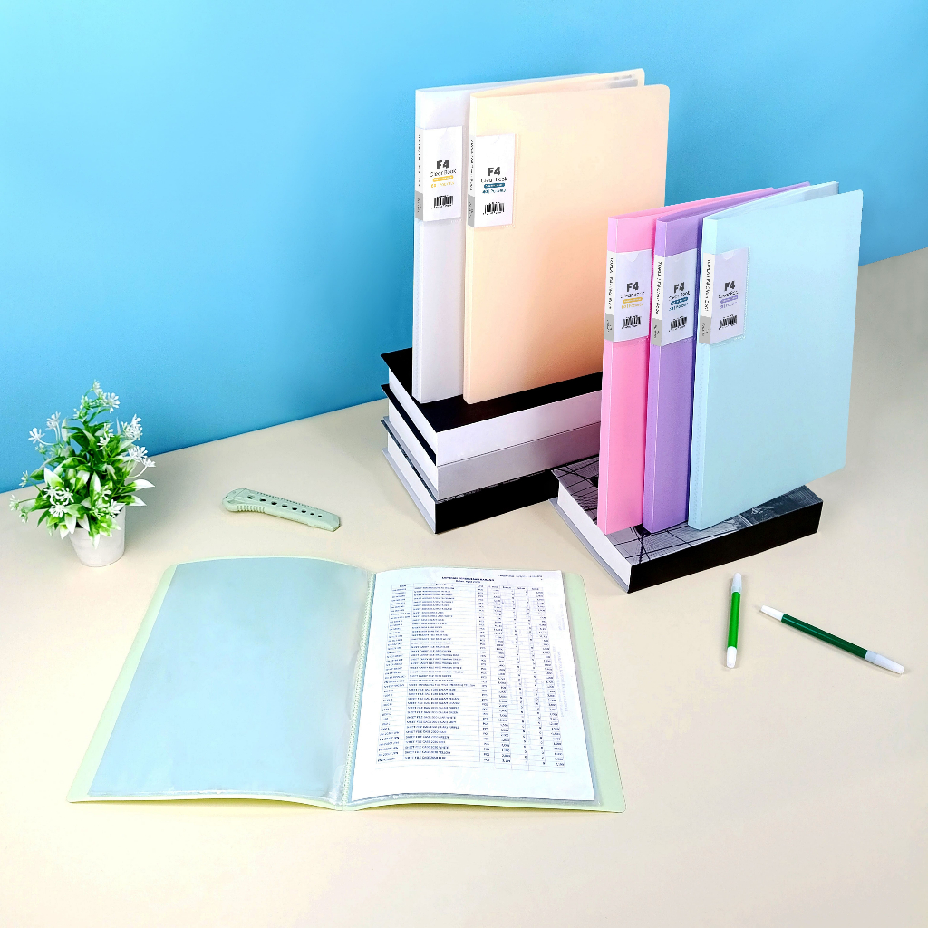 

Topla clear holder map dokumen file folder kertas berkas warna pastel ukuran F4 isi 20 40 60 file