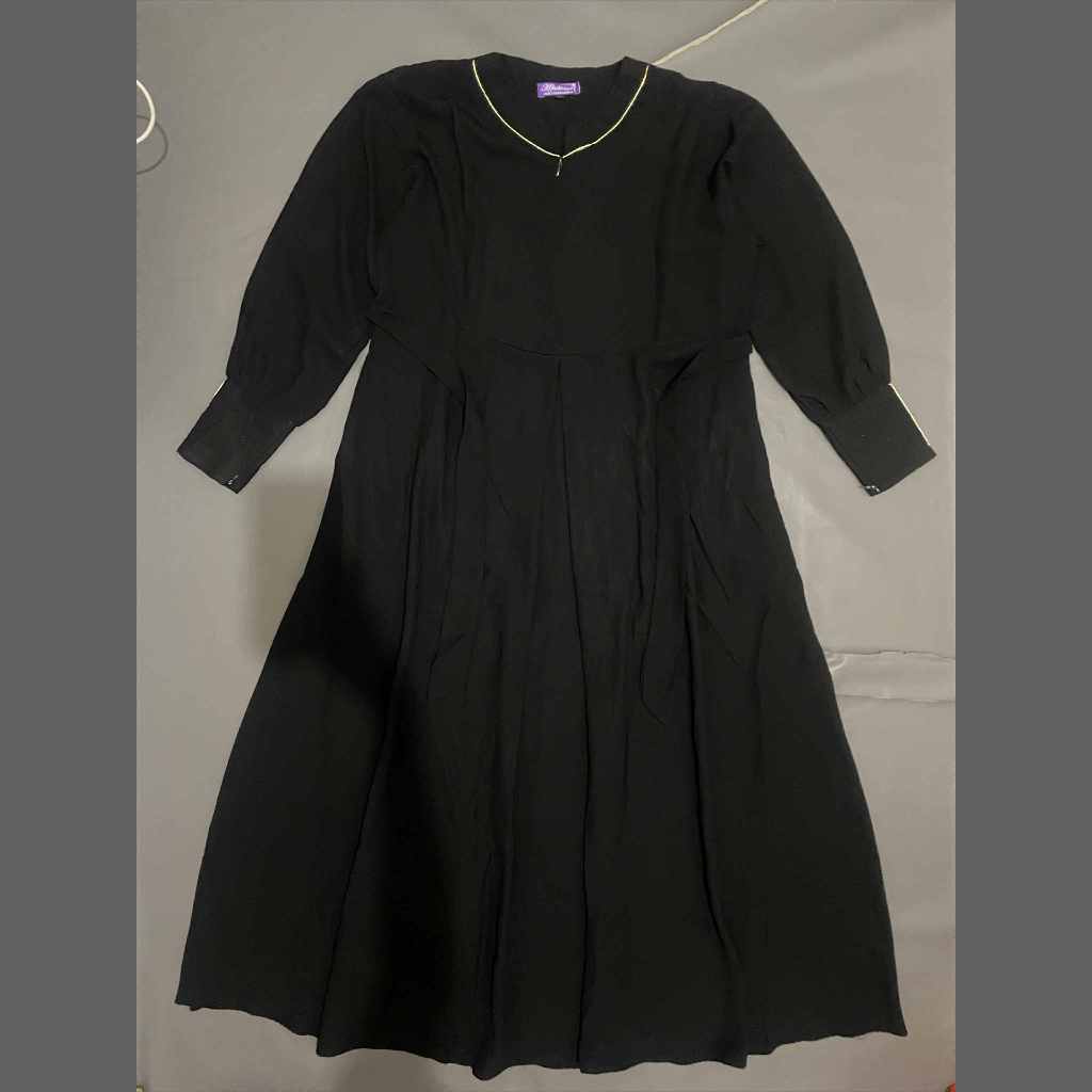 DEWASA C102 (AFADA HIJAB ORI, PRELOVED) Dress Gamis Muslim Leher O Neck Kerah Hem Tangan Lengan Panj