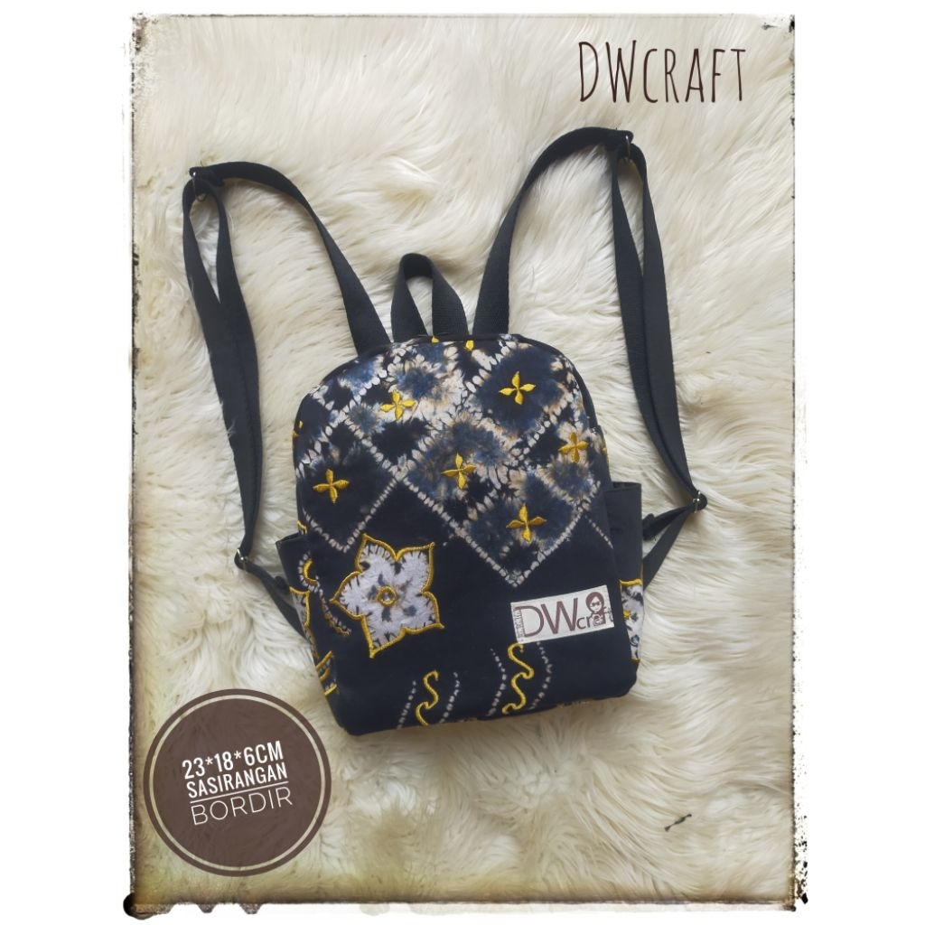 Mini Backpack Sasirangan Bordir handmade limited edition tas wanita fashion umkm produk lokal