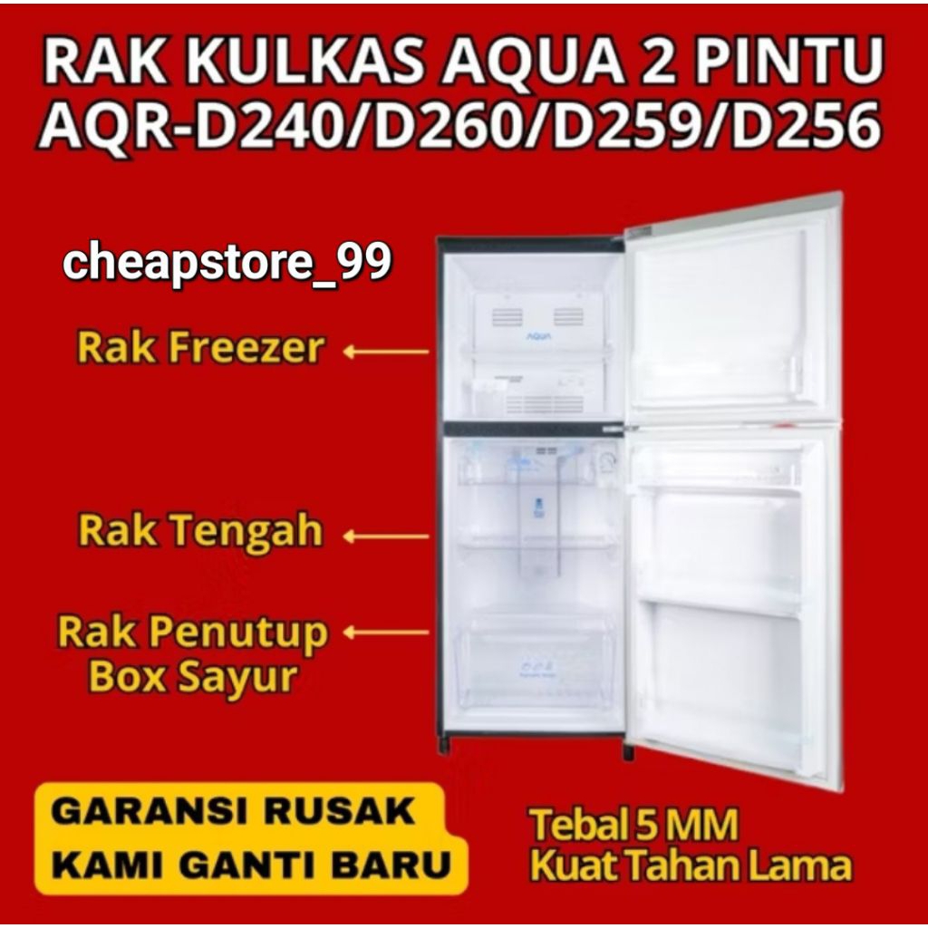 RAK KULKAS AQUA / LEMARI KULKAS SANYO AQUA D240 D260 D256 D261