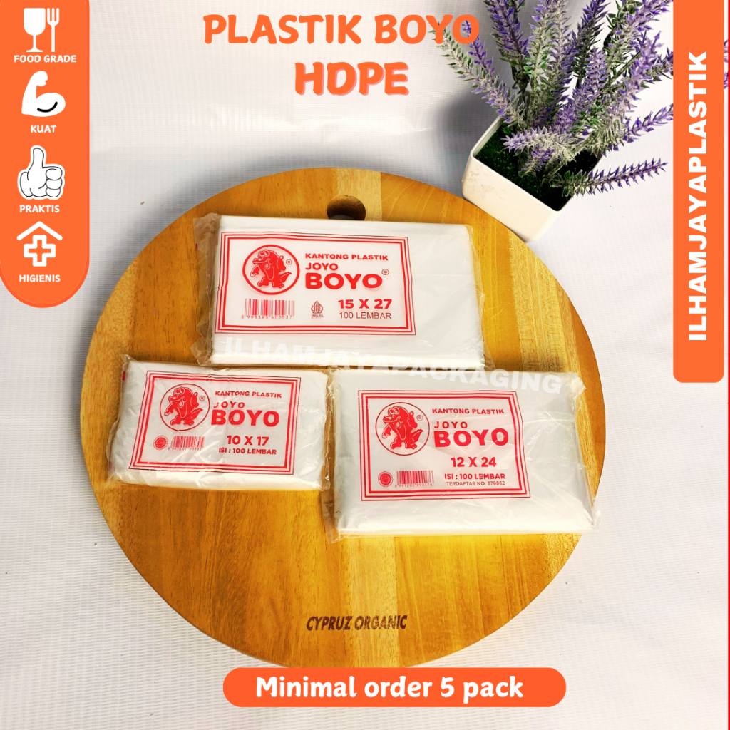 (HARGA GROSIR ) Plastik Boyo HDPE Ukuran 10x17, 12x24, 15x27 / Plastik Boyo Tebal Murah Ecer