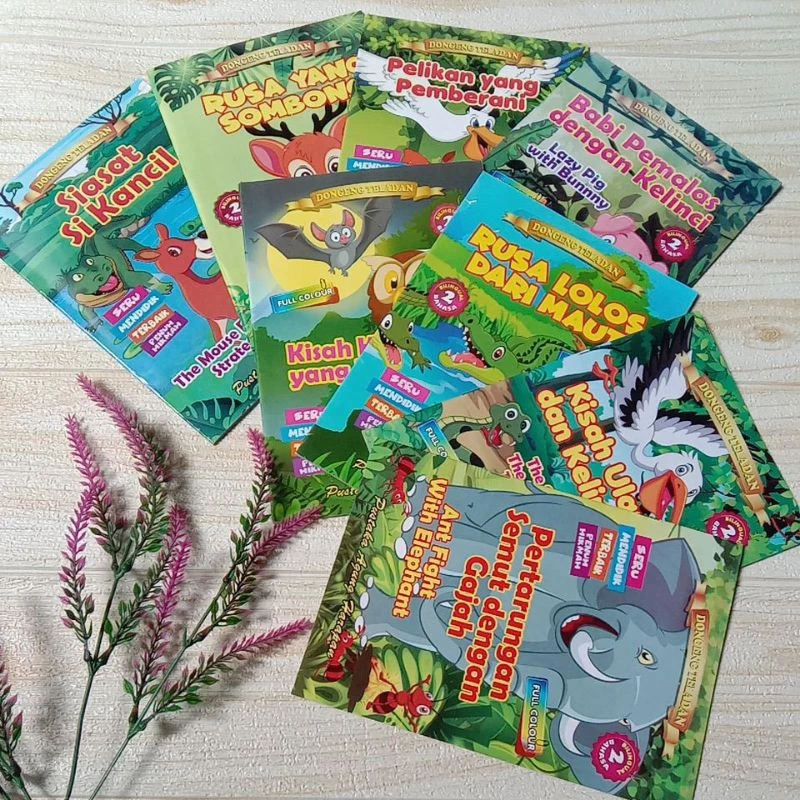 Buku Dongeng Anak Bergambar Seri Fabel Dongeng Teladan Cerita Hewan Bilingual komik PAH