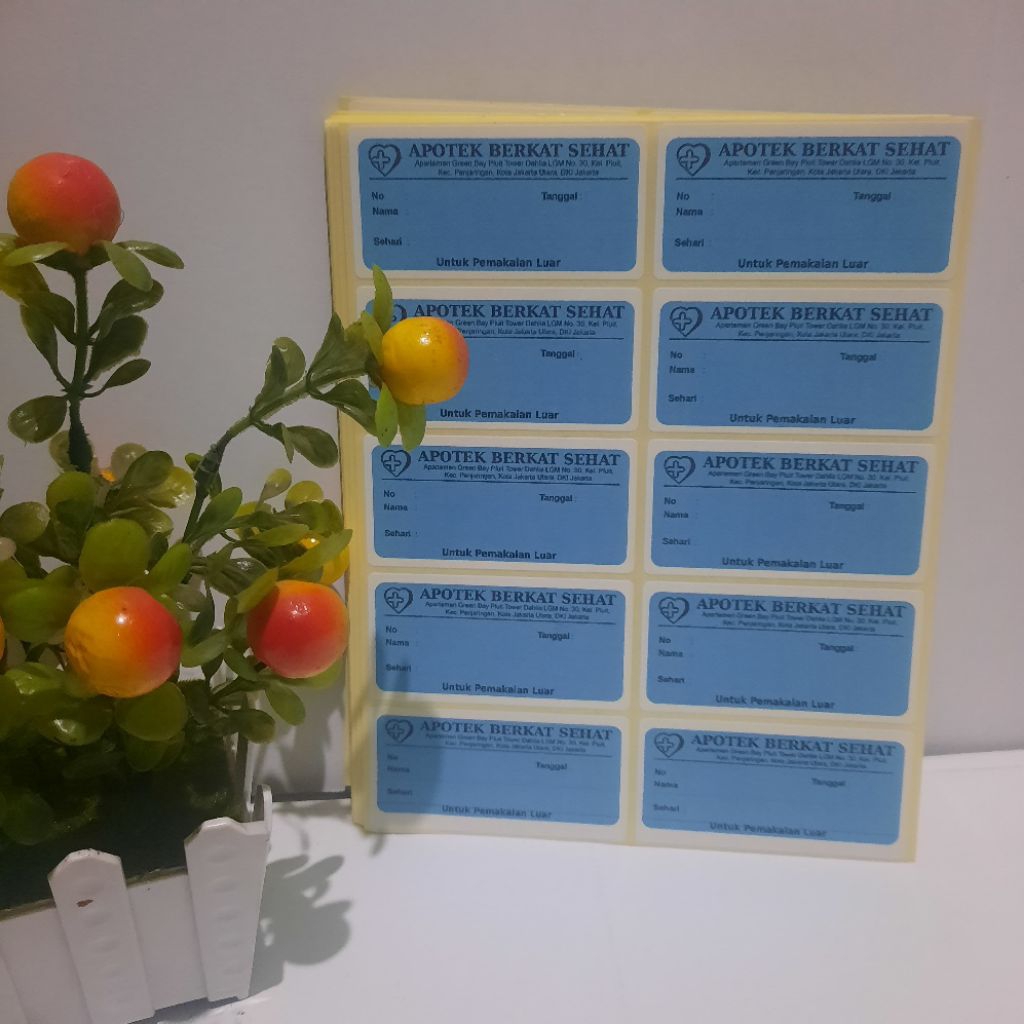 

Label / Etiket Obat Luar